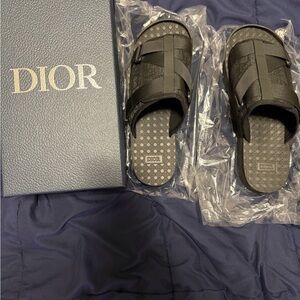 Dior Men's Elegant Black Slide Sandals